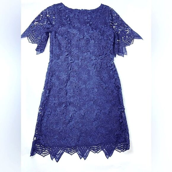 Anthropologie Navy elegant Charleston Lace Mini Dress US Sz 2 UK 6 NWOT - Picture 3 of 6